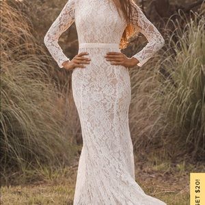 You’re my forever white lace long sleeve maxi